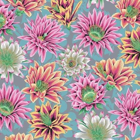 Kaffe Fassett Collective Cactus Flower Tawny Fabric-Free Spirit Fabrics-My Favorite Quilt Store