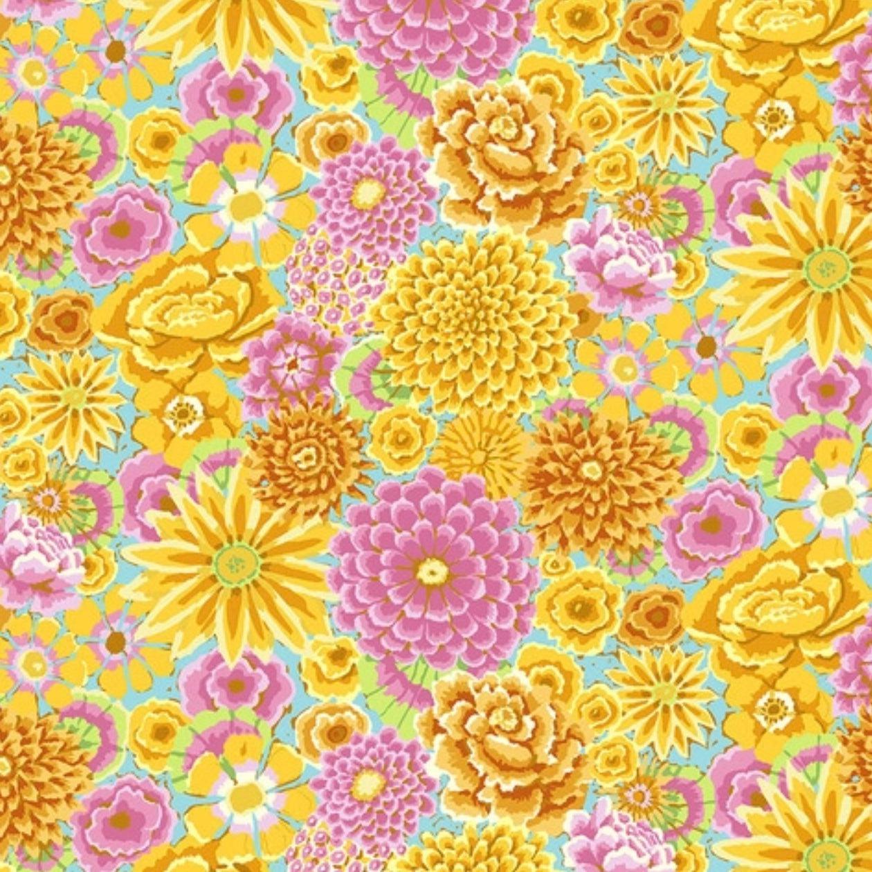 Kaffe Fassett Collective Enchanted Yellow Fabric-Free Spirit Fabrics-My Favorite Quilt Store