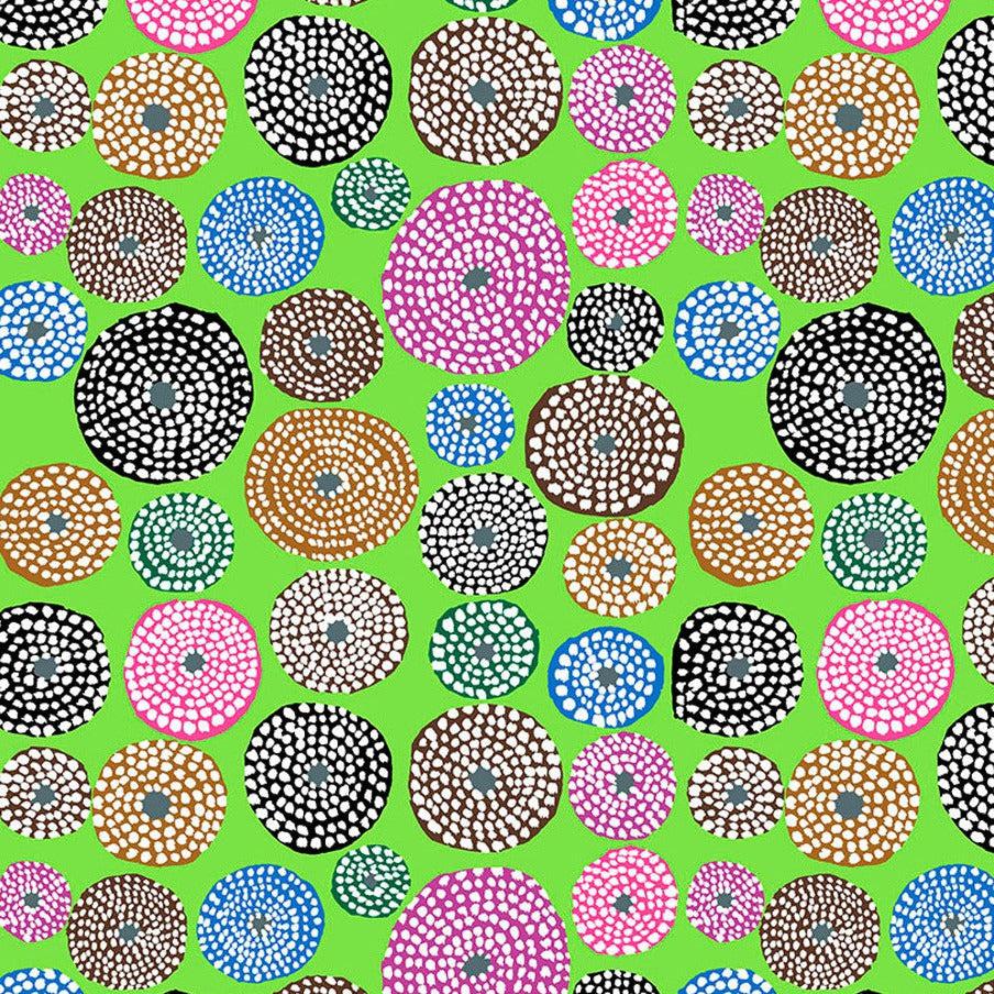 Kaffe Fassett Collective Feb 2023 Disks Lime Fabric