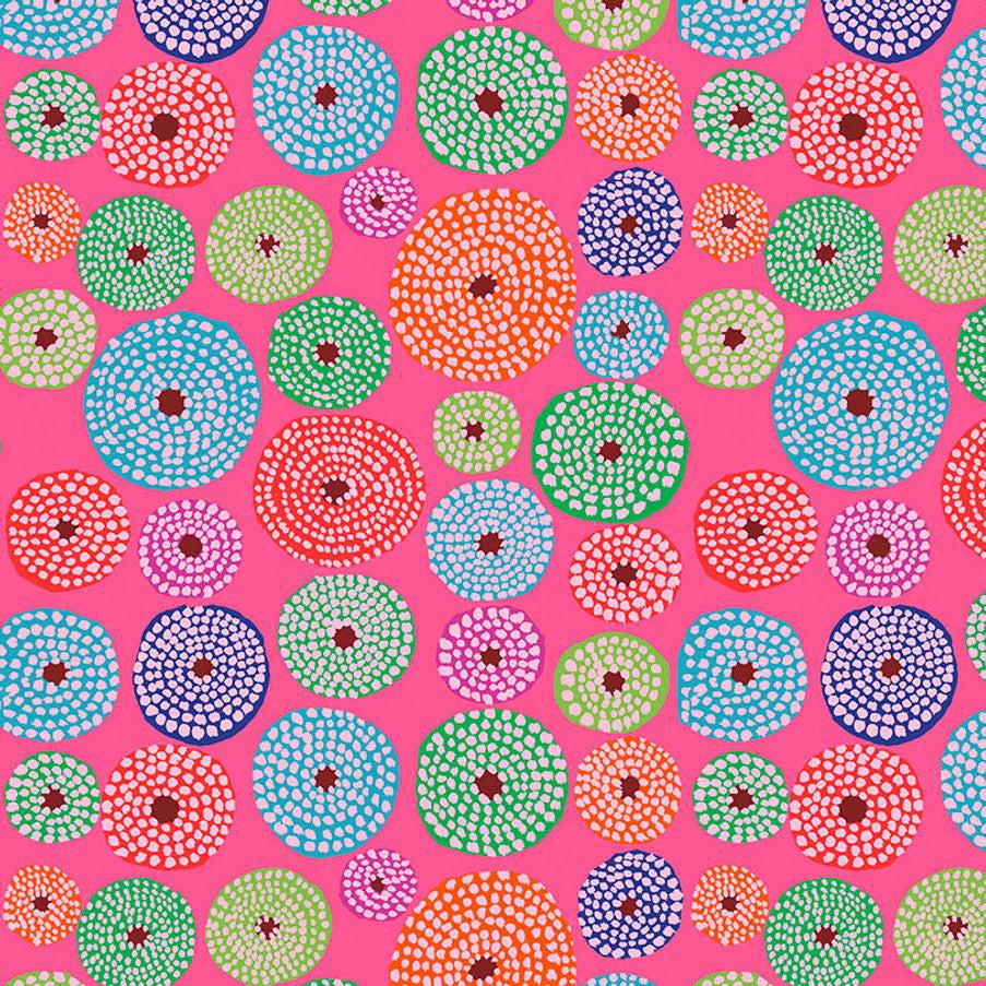 Kaffe Fassett Collective Feb 2023 Disks Pink Fabric-Free Spirit Fabrics-My Favorite Quilt Store