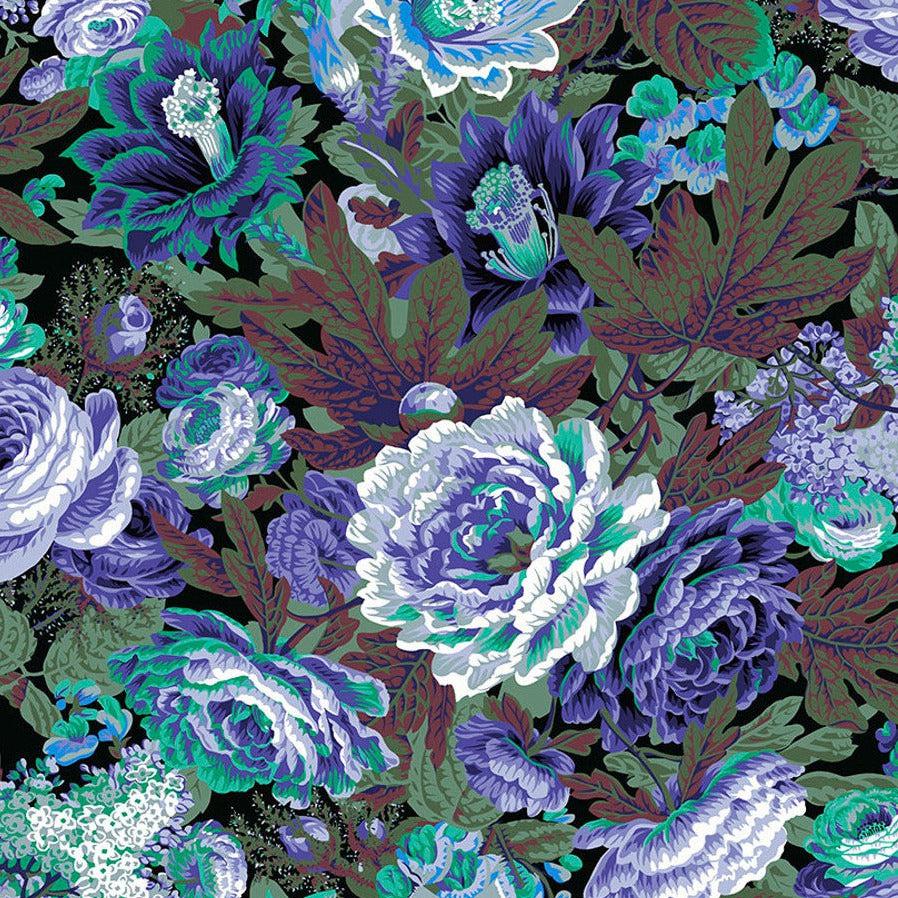 Kaffe Fassett Collective Feb 2023 Floral Burst Purple Fabric-Free Spirit Fabrics-My Favorite Quilt Store