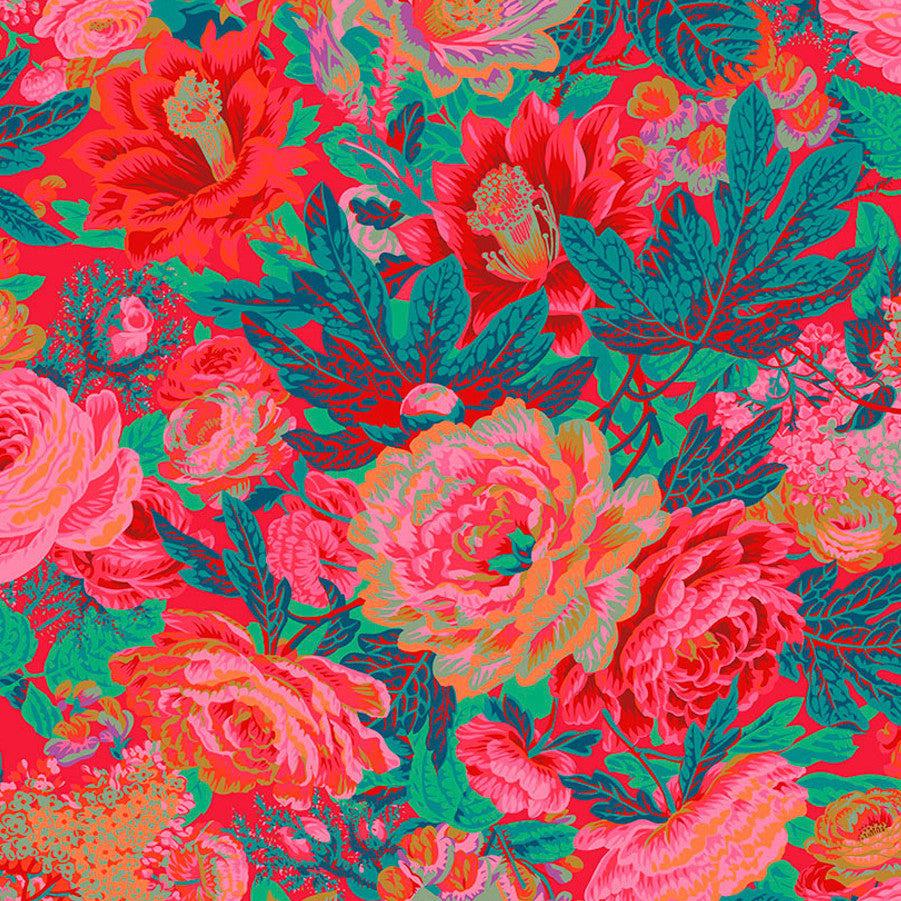 Kaffe Fassett Collective Feb 2023 Floral Burst Red Fabric