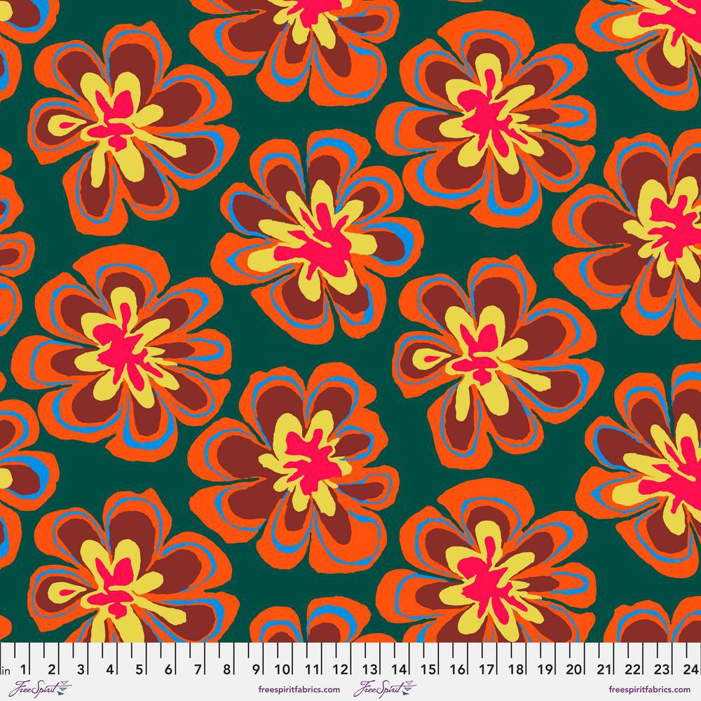 Kaffe Fassett Collective Feb 2023 Funky Flora Forest Fabric-Free Spirit Fabrics-My Favorite Quilt Store