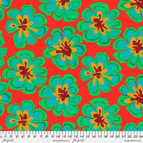 Kaffe Fassett Collective Feb 2023 Funky Flora Watermelon Fabric-Free Spirit Fabrics-My Favorite Quilt Store