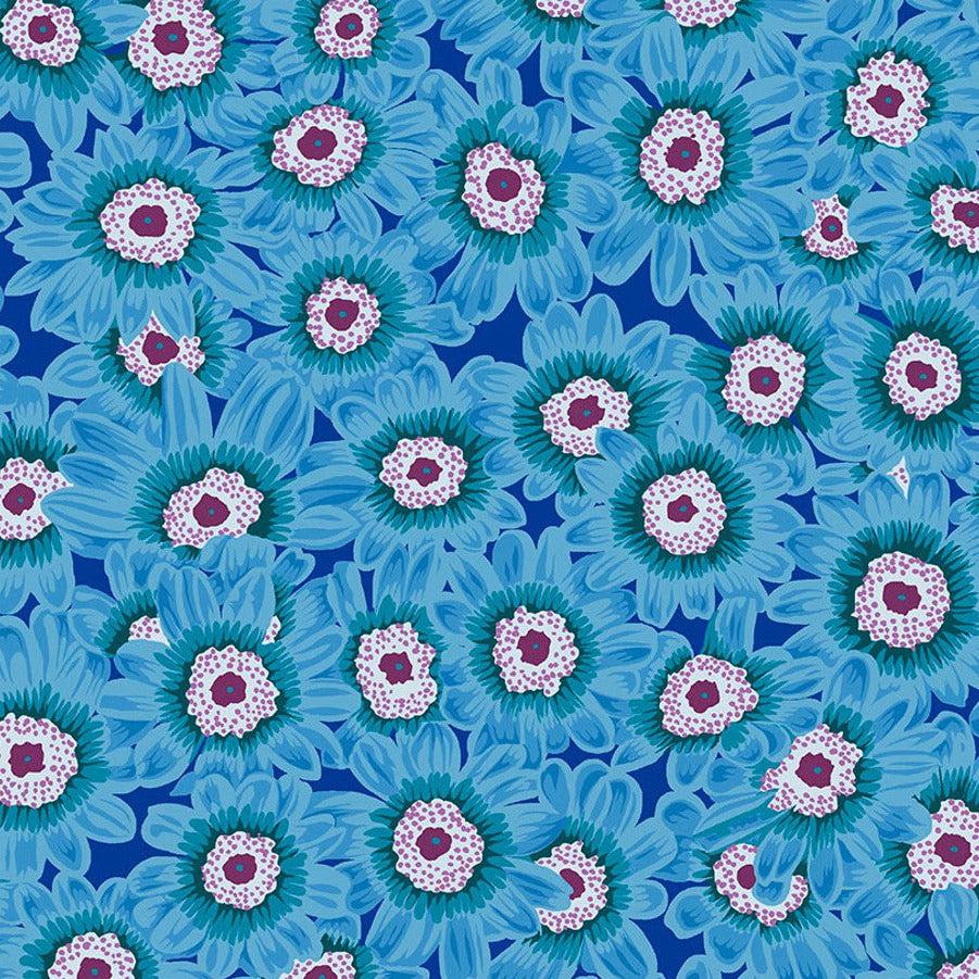 Kaffe Fassett Collective Feb 2023 Lucy Blue Fabric-Free Spirit Fabrics-My Favorite Quilt Store