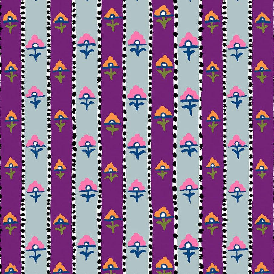 Kaffe Fassett Collective Feb 2023 Shiraz Grey Fabric-Free Spirit Fabrics-My Favorite Quilt Store