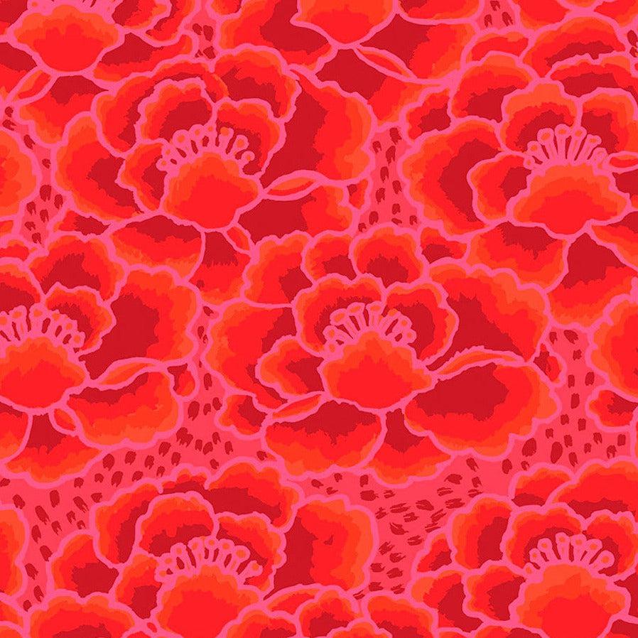 Kaffe Fassett Collective Feb 2023 Tonal Floral Red Fabric