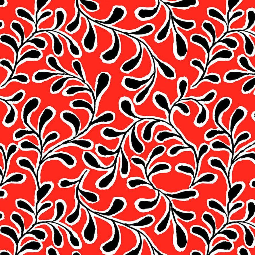 Kaffe Fassett Collective Feb 2023 Twig Red Fabric-Free Spirit Fabrics-My Favorite Quilt Store