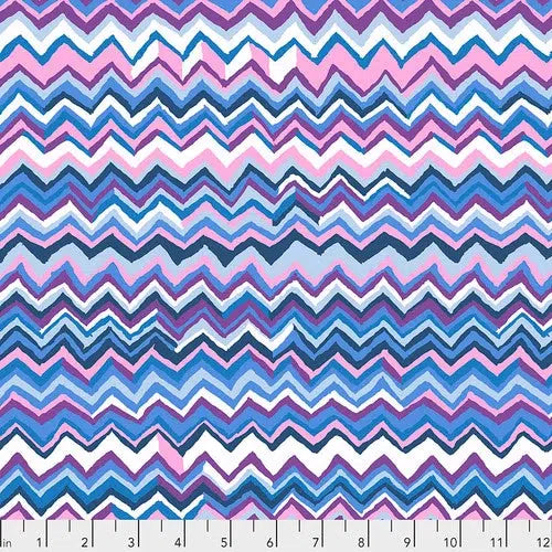 Kaffe Fassett Collective Sky Zig Zag Fabric-Free Spirit Fabrics-My Favorite Quilt Store