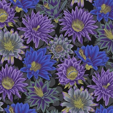 Kaffe Fassett Collective Spring 2019 Cactus Flower Black Fabric