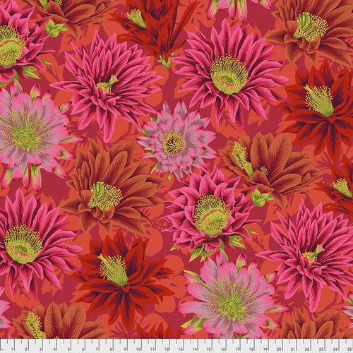 Kaffe Fassett Collective Spring 2019 Cactus Flower Red Fabric-Free Spirit Fabrics-My Favorite Quilt Store