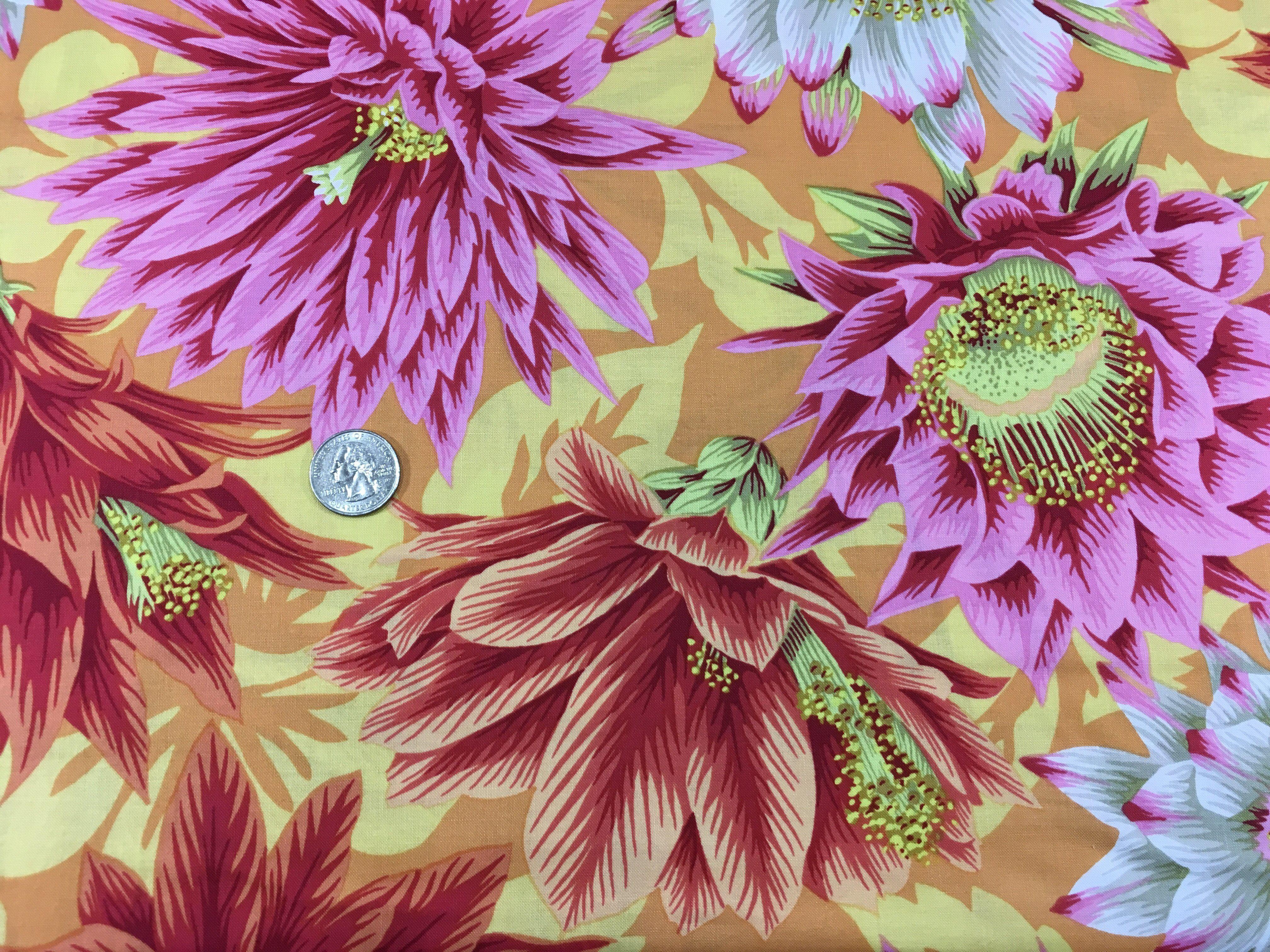 Kaffe Fassett Collective Spring 2019 Cactus Flower Yellow Fabric-Free Spirit Fabrics-My Favorite Quilt Store