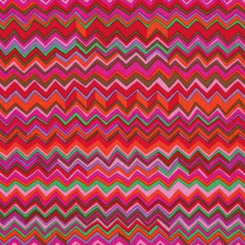 Kaffe Fassett Collective Warm Zig Zag Fabric-Free Spirit Fabrics-My Favorite Quilt Store