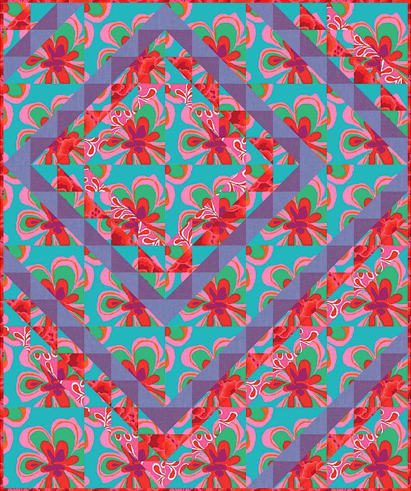 Kaffe Fassett Crochet Pink Quilt Kit-Free Spirit Fabrics-My Favorite Quilt Store