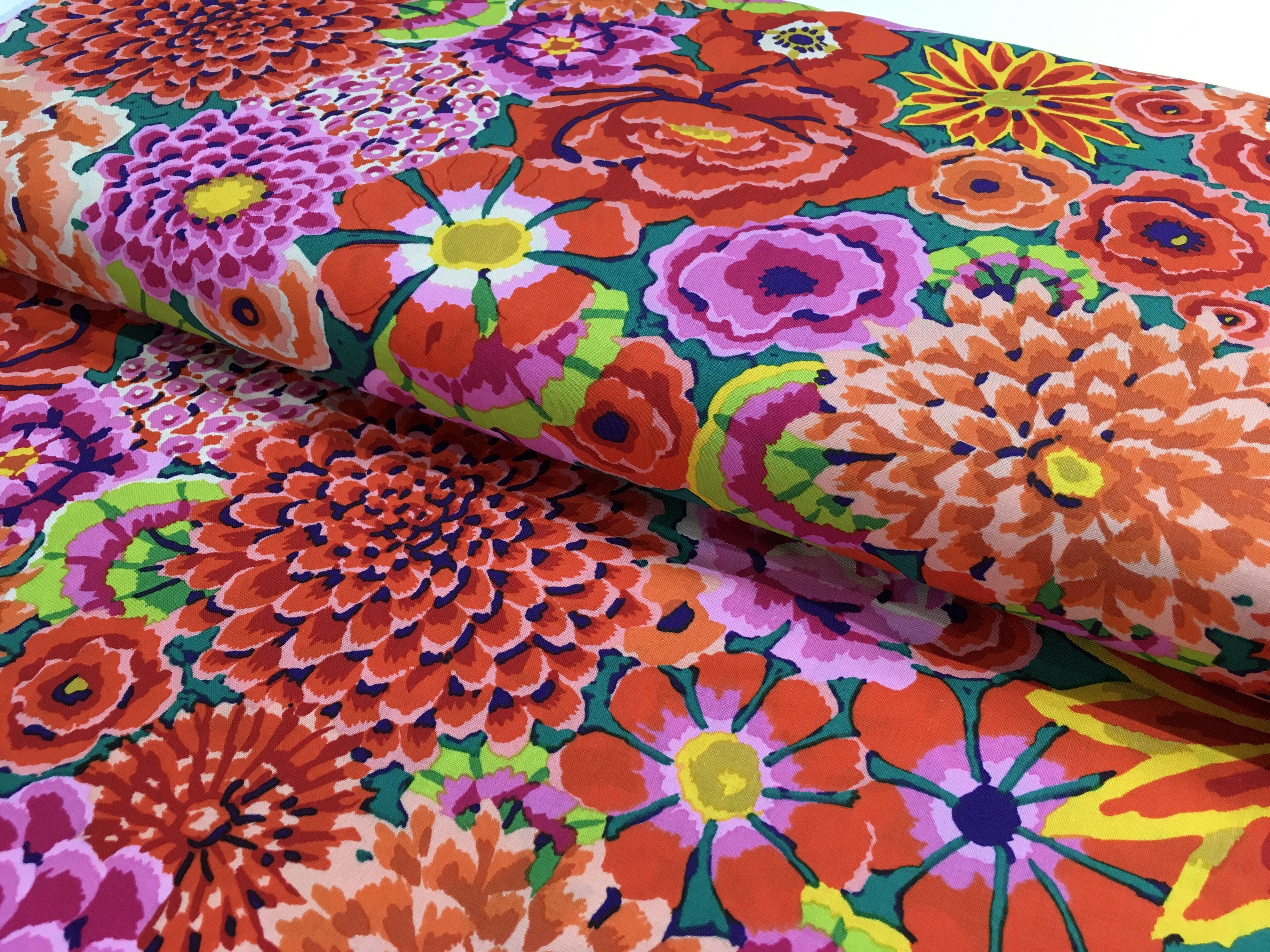 Kaffe Fassett Enchanted Red Floral Fabric-Free Spirit Fabrics-My Favorite Quilt Store