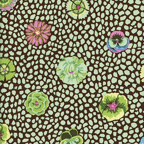 Kaffe Fassett Green Guinea Flower Fabric-Free Spirit Fabrics-My Favorite Quilt Store