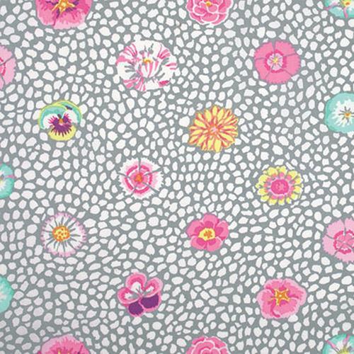 Kaffe Fassett Grey Guinea Flower Fabric-Free Spirit Fabrics-My Favorite Quilt Store