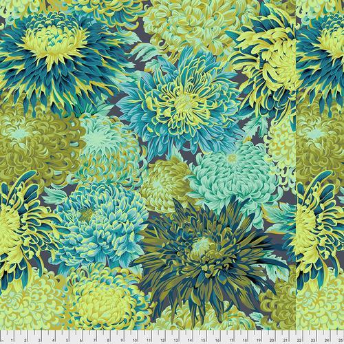 Kaffe Fassett Japanese Chrysanthemum Forest Fabric-Free Spirit Fabrics-My Favorite Quilt Store