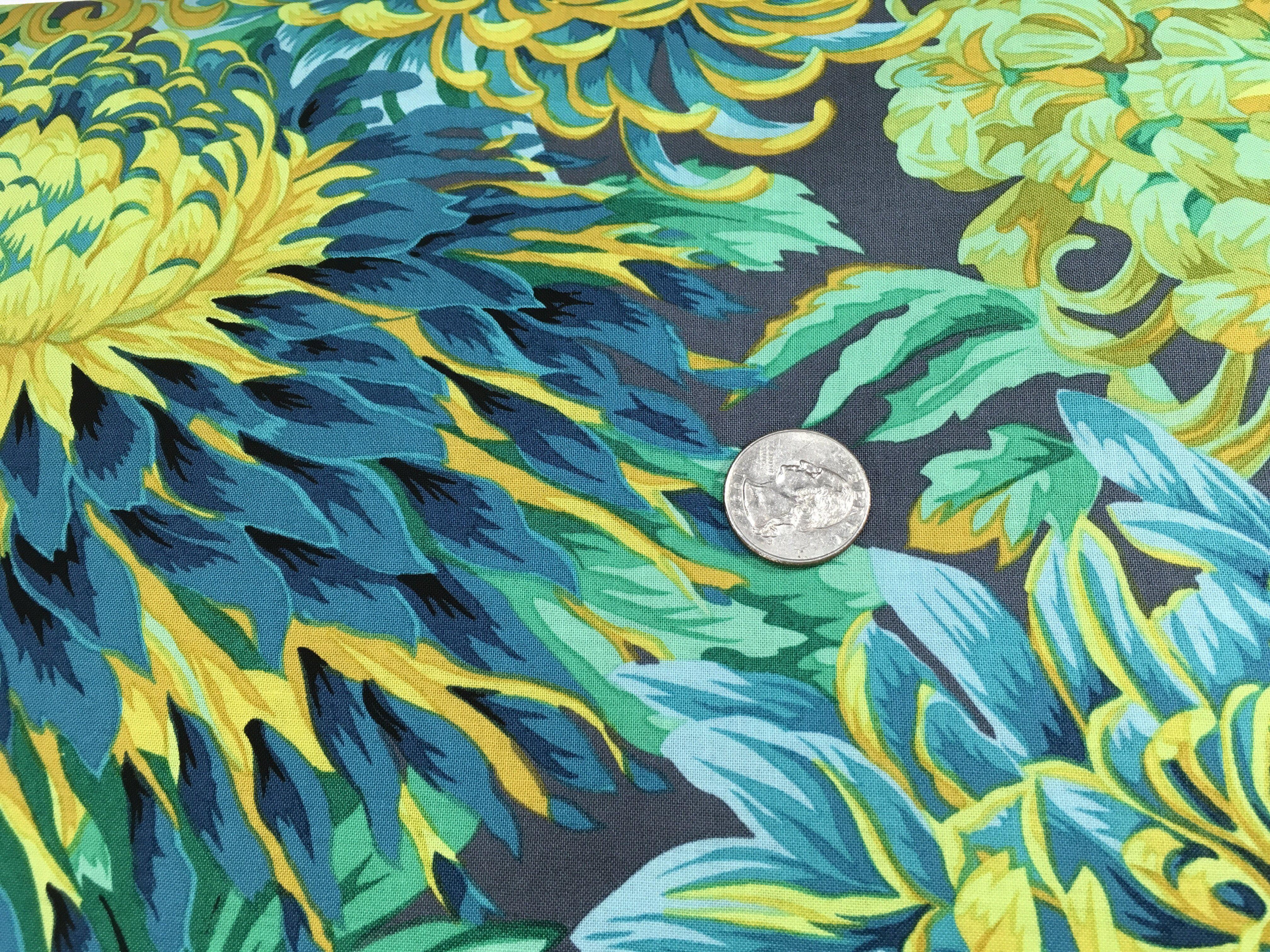 Kaffe Fassett Japanese Chrysanthemum Forest Fabric-Free Spirit Fabrics-My Favorite Quilt Store