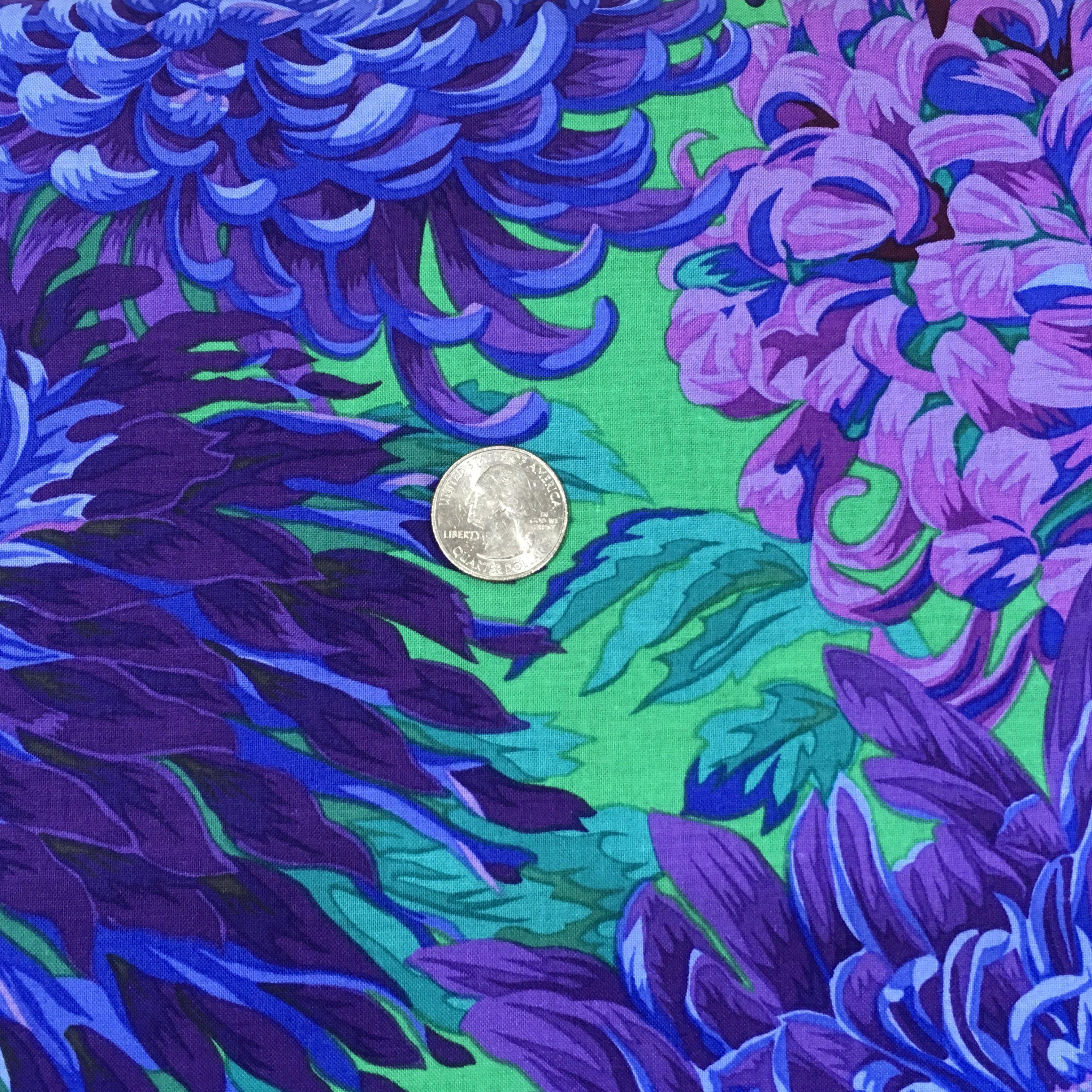 Kaffe Fassett Japanese Chrysanthemum Purple Fabric-Free Spirit Fabrics-My Favorite Quilt Store