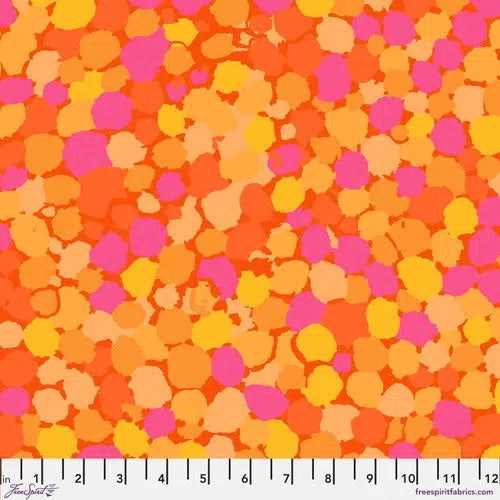 Kaffe Fassett Reflections Orange Spots Fabric-Free Spirit Fabrics-My Favorite Quilt Store