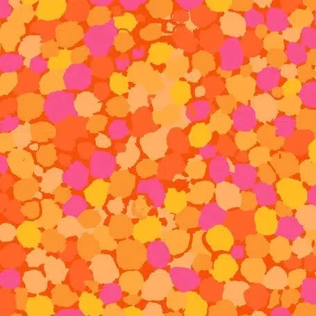 Kaffe Fassett Reflections Orange Spots Fabric-Free Spirit Fabrics-My Favorite Quilt Store