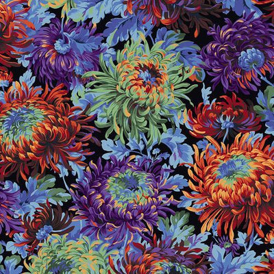 Kaffe Fassett Shaggy Black Fabric by Kaffe Fassett, Philip Jacobs