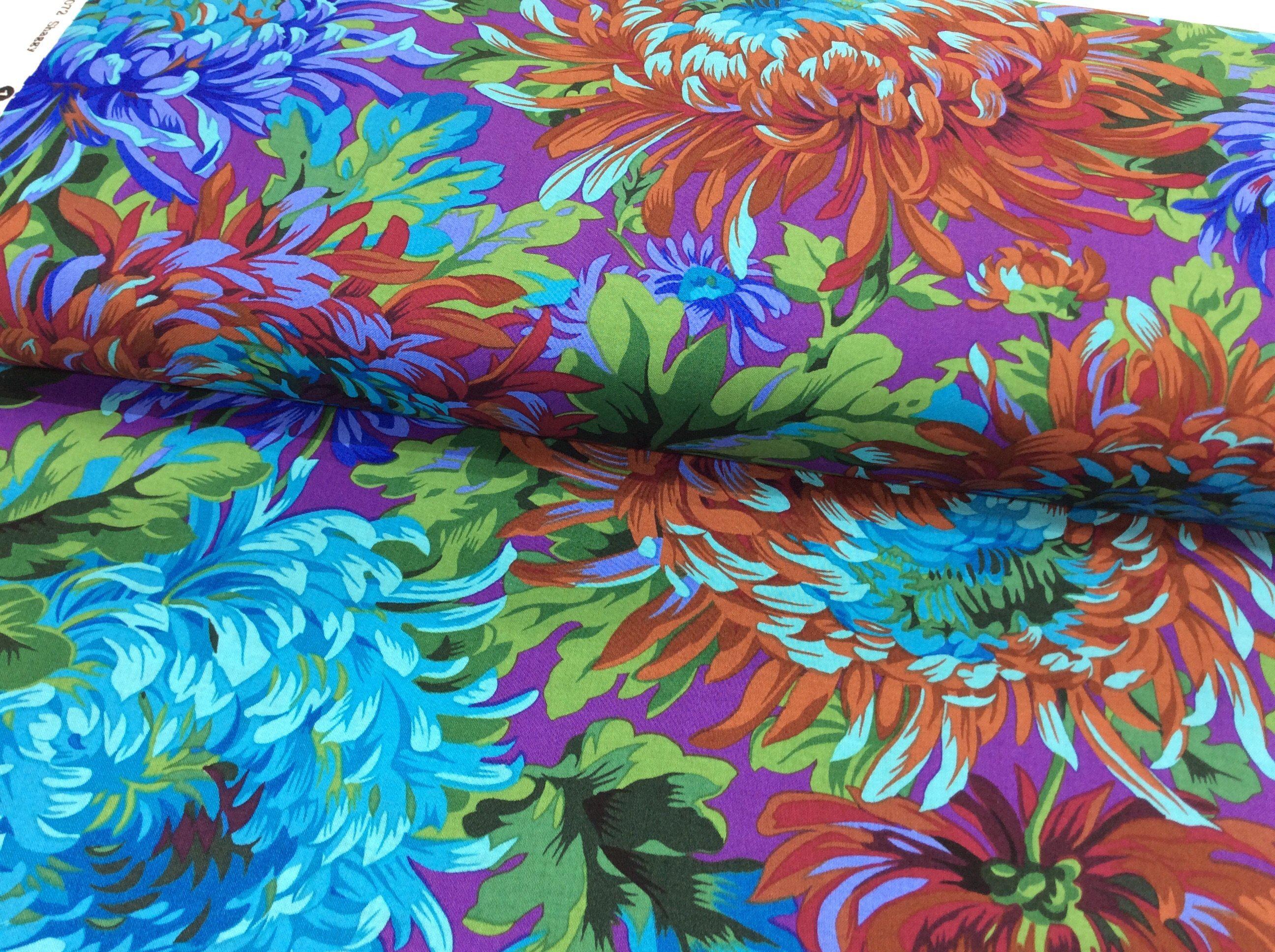 Kaffe Fassett Shaggy Blue Fabric-Free Spirit Fabrics-My Favorite Quilt Store