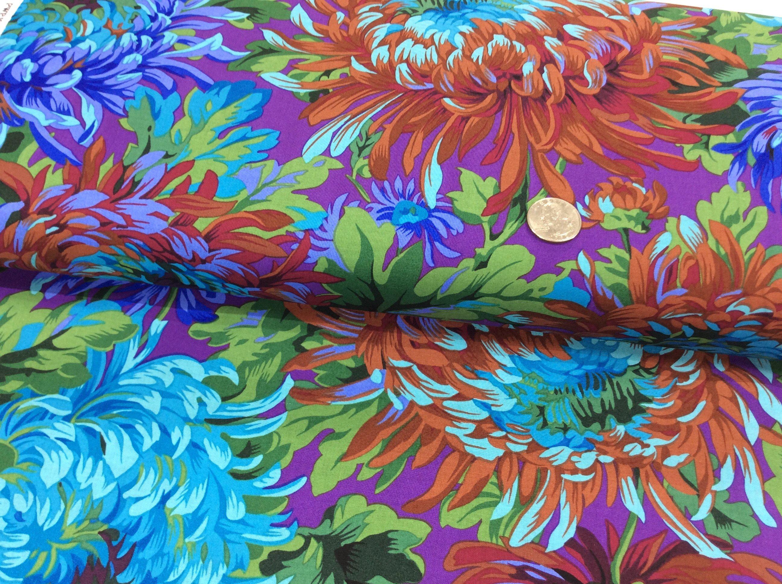 Kaffe Fassett Shaggy Blue Fabric-Free Spirit Fabrics-My Favorite Quilt Store