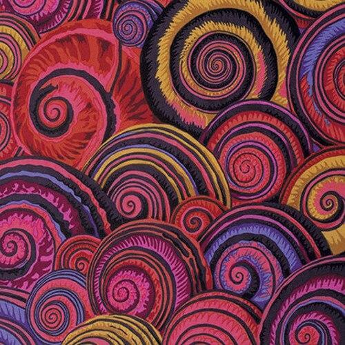 Kaffe Fassett Spiral Shells Red Fabric-Free Spirit Fabrics-My Favorite Quilt Store