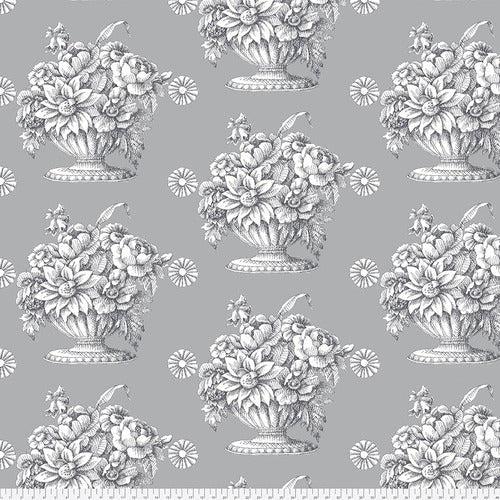 Kaffe Fassett Stone Flower Grey 108" Quilt Back Fabric-Free Spirit Fabrics-My Favorite Quilt Store