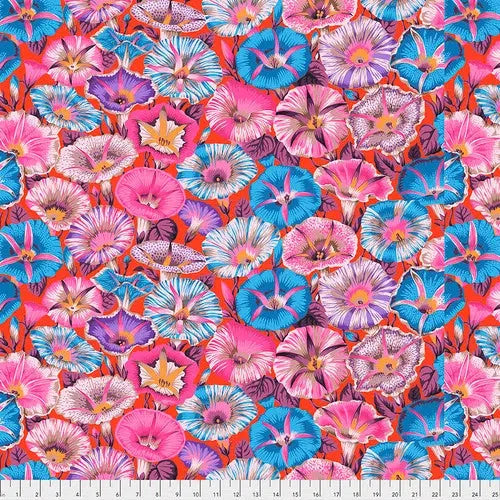 Kaffe Fassett Variegated Morning Glory Red Fabric-Free Spirit Fabrics-My Favorite Quilt Store