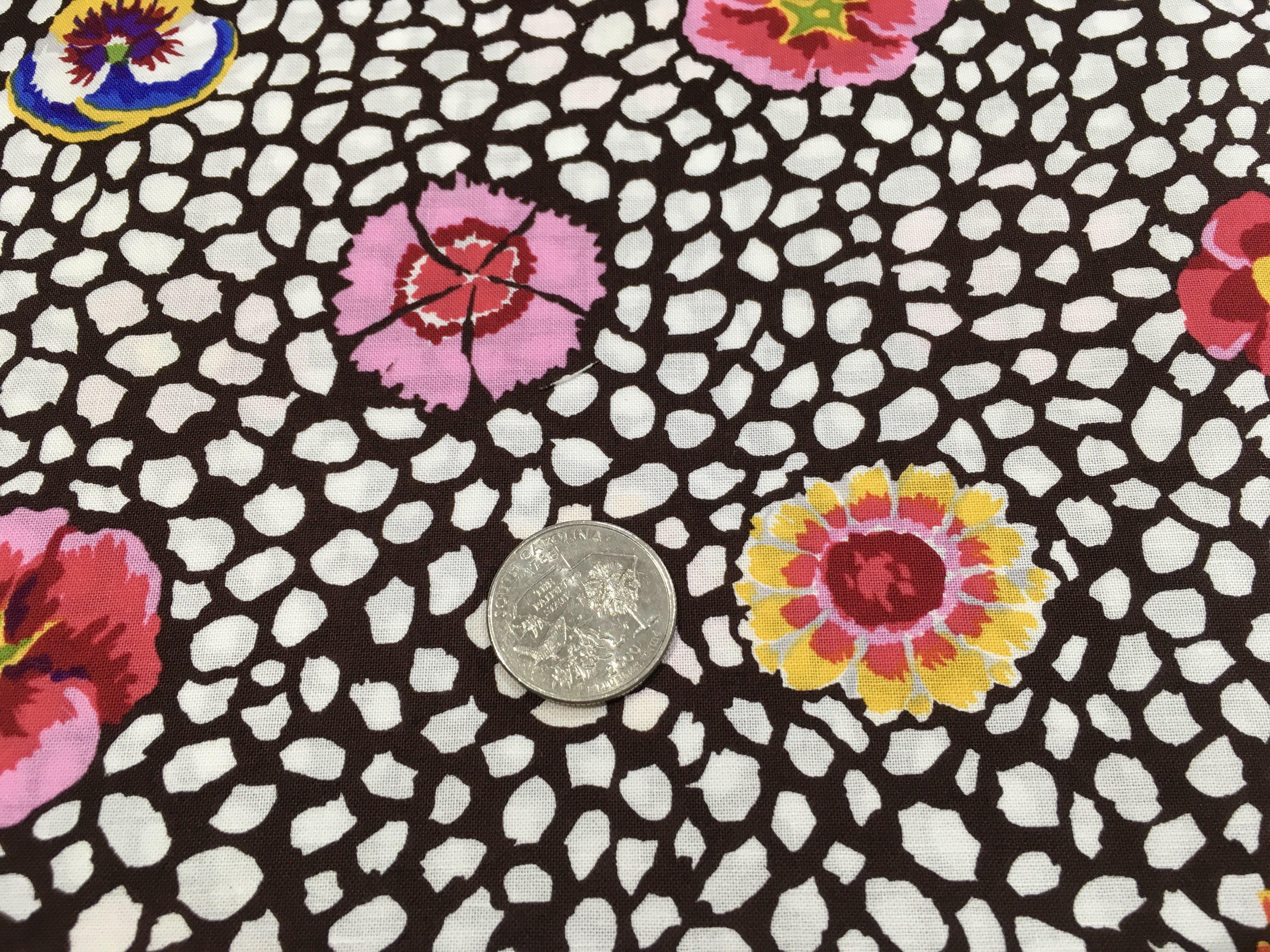 Kaffe Fassett White Guinea Flower Fabric-Free Spirit Fabrics-My Favorite Quilt Store