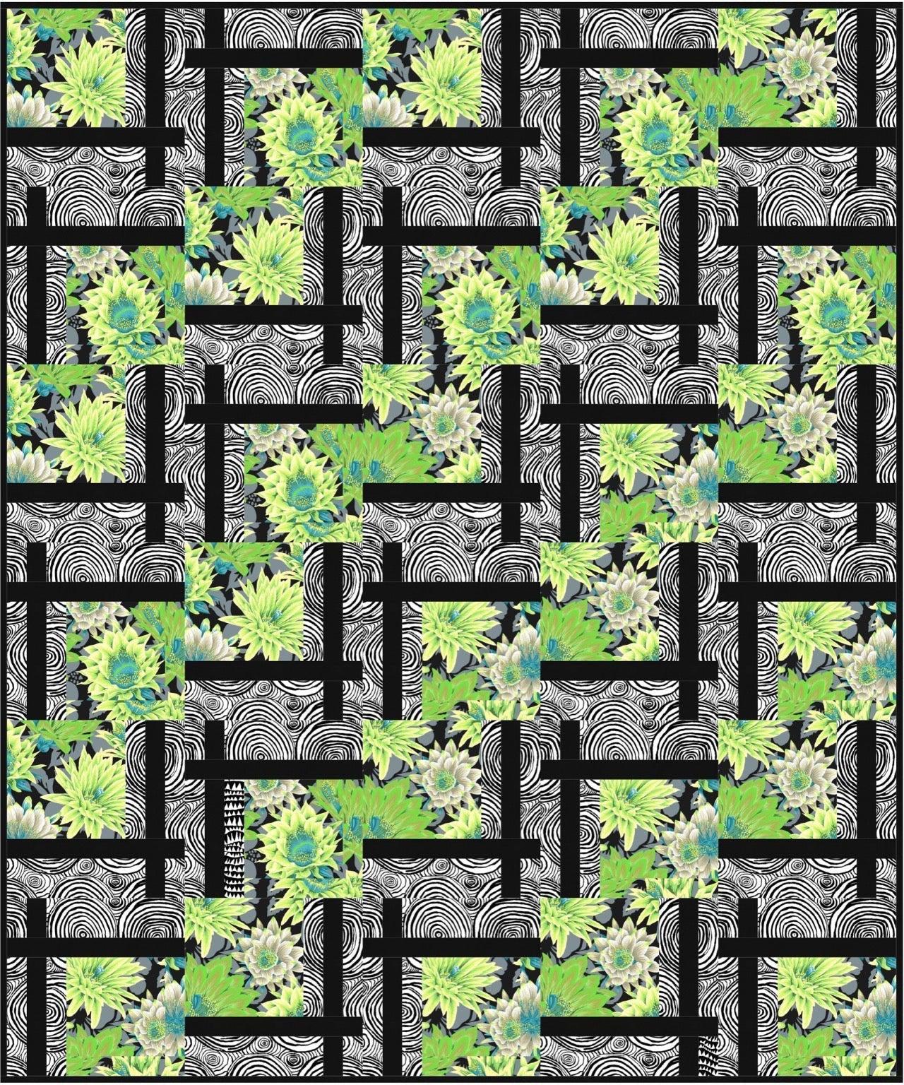 Kaffe Green Cactus with Onion Rings BQ2 Quilt Kit-Free Spirit Fabrics-My Favorite Quilt Store