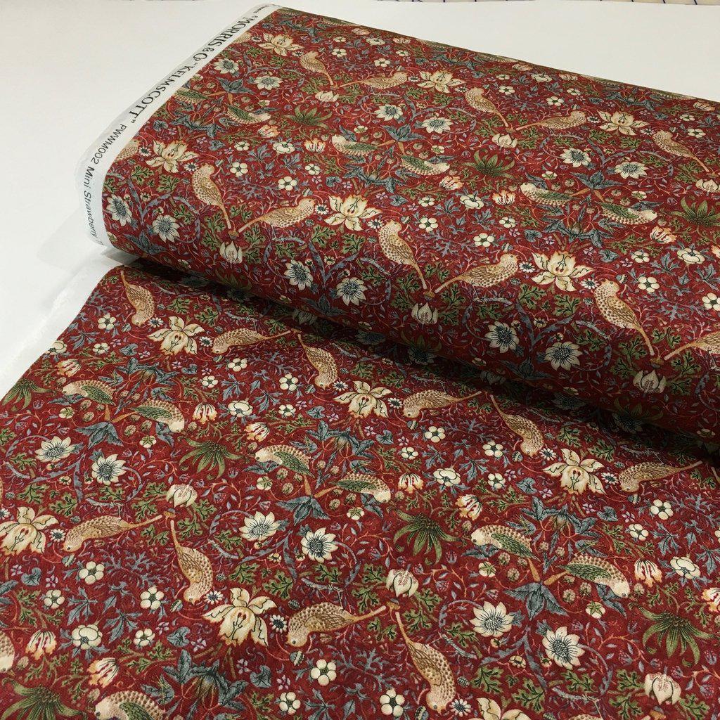 Kelmscott Mini Strawberry Thief Red Fabric-Free Spirit Fabrics-My Favorite Quilt Store