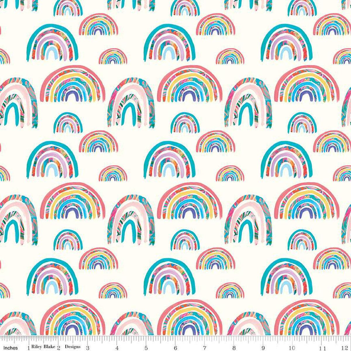 Kindness Always Rainbow Cloud Fabric-Riley Blake Fabrics-My Favorite Quilt Store