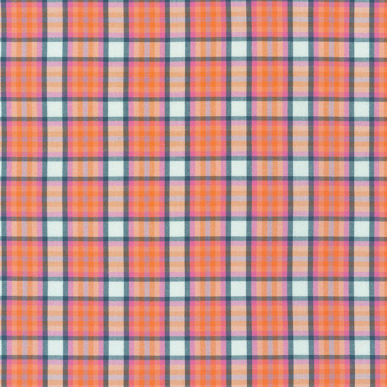 Kitchen Window Wovens Plaid Salmon Fabric