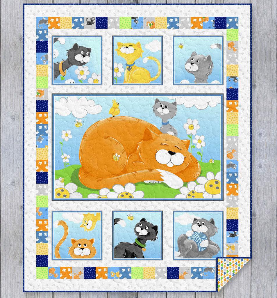 Kitty the Cat Catwalk Panel Quilt Pattern - Free Pattern Download-Susybee-My Favorite Quilt Store