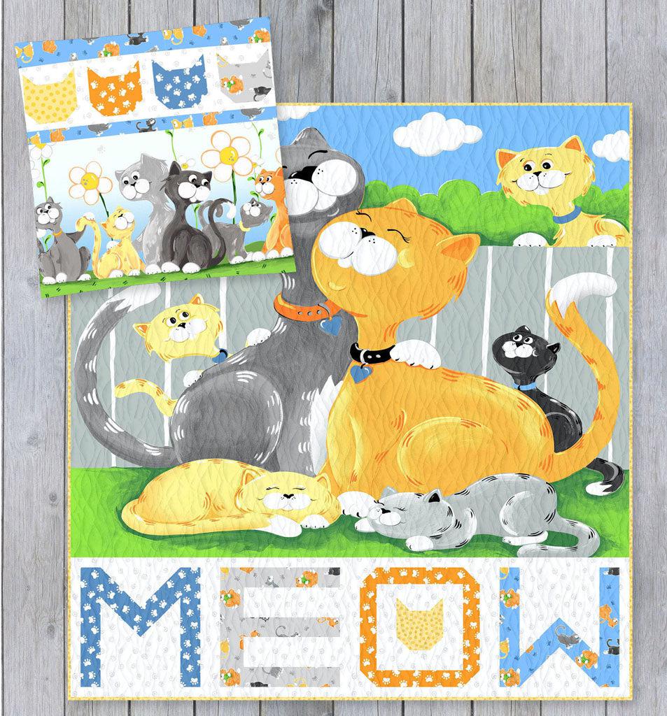 Kitty the Cat Meow Panel Quilt Pattern - Free Pattern Download-Susybee-My Favorite Quilt Store