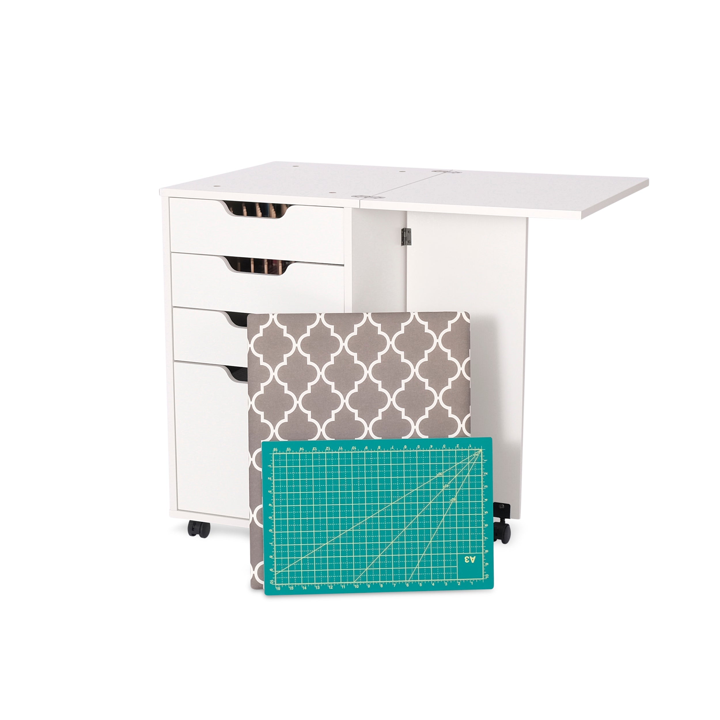 Kiwi Storage Cabinet Ash White-Kangaroo Sewing Furniture-My Favorite Quilt Store
