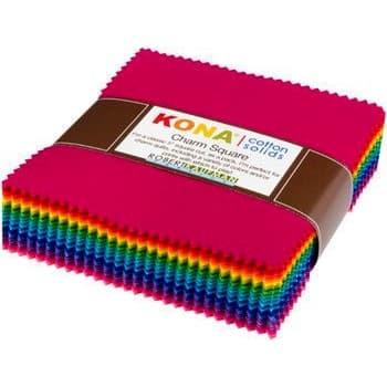 Kona Cotton Solids Waterfall Charm Square 42 5-inch Squares Charm Pack  Robert Kaufman CHS-732-42