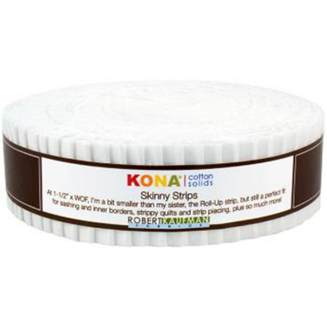 Kona White 1½" Skinny Strips-Robert Kaufman-My Favorite Quilt Store