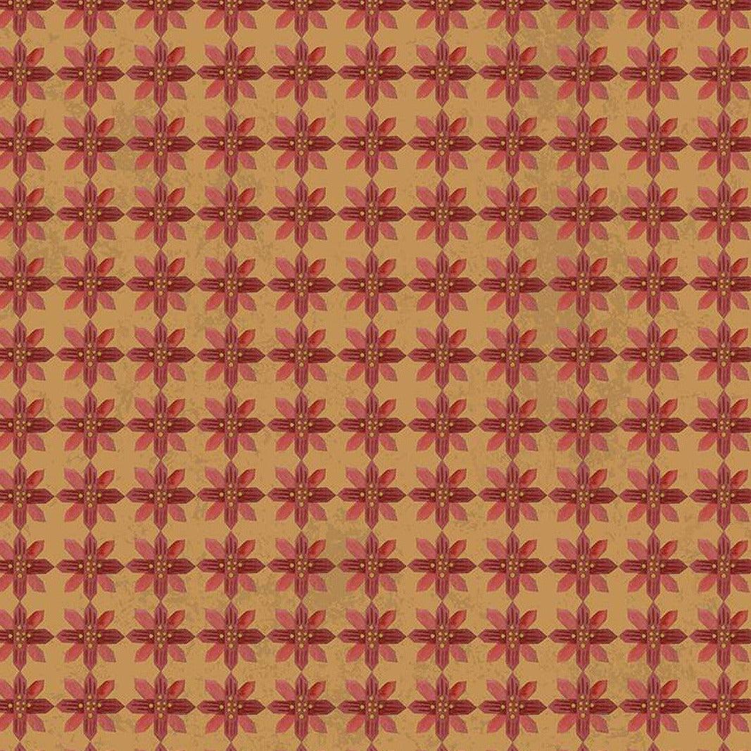 Kringle Gold Poinsettias Fabric