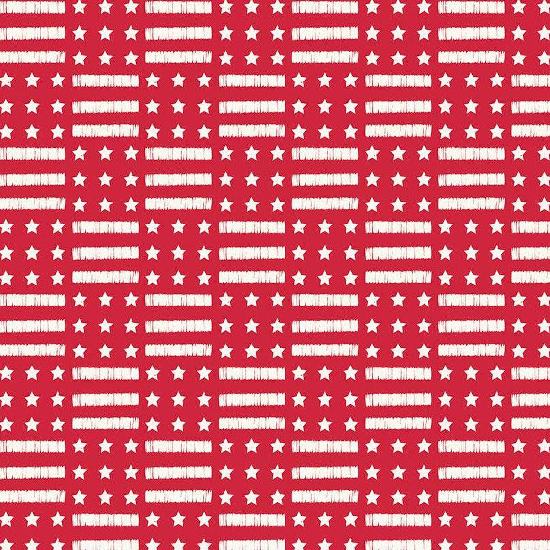 Land Of The Brave Red Stars and Stripes Fabric-Riley Blake Fabrics-My Favorite Quilt Store