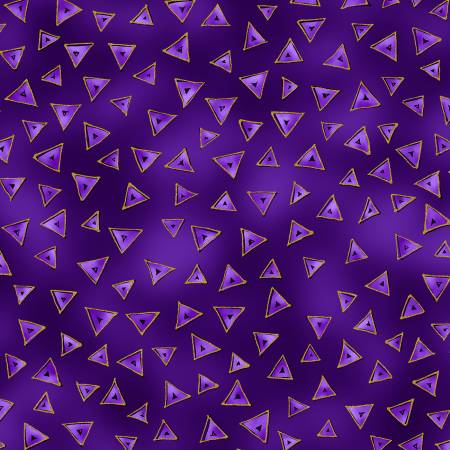 Laurel Burch Basic Purple Metallic Triangle Fabric