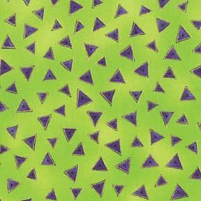 Laurel Burch Basics Lime Triangle Metallic Fabric