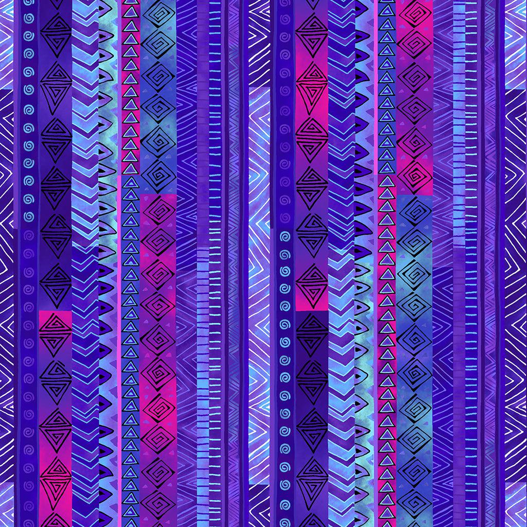 Laurel Burch Basics Purple Basic Stripe Fabric-Clothworks-My Favorite Quilt Store