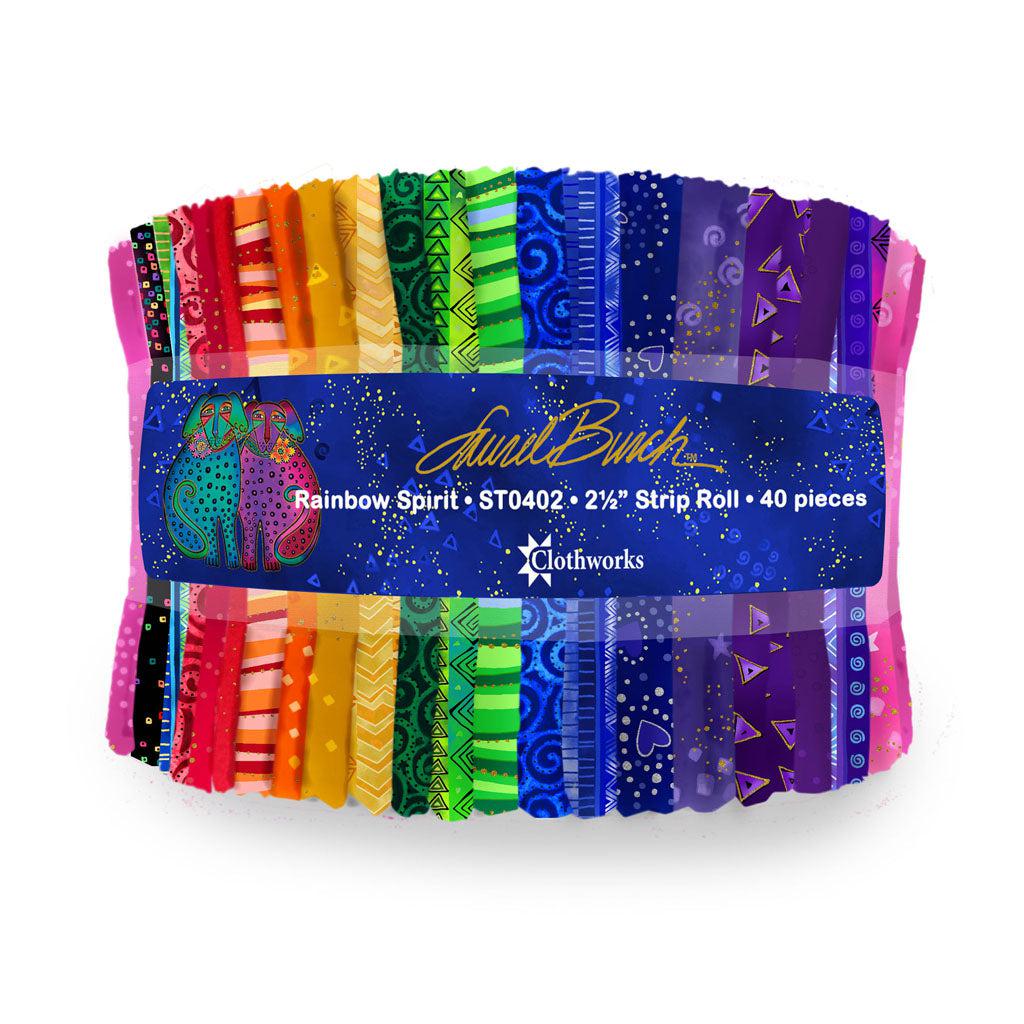 Laurel Burch Basics Rainbow Spirit 2 1/2" Jelly Roll-Clothworks-My Favorite Quilt Store