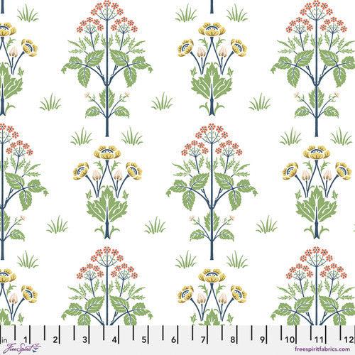 Leicester Meadowsweet White Fabric-Free Spirit Fabrics-My Favorite Quilt Store
