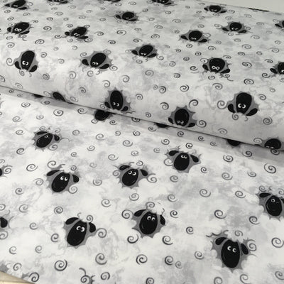 Susy Bees on White Fabric by Susy Bleasby - Susybee